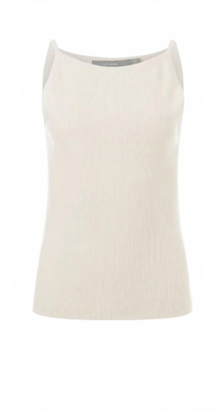 NEW IRIS SETLAKWE women's halter rib top in off white
